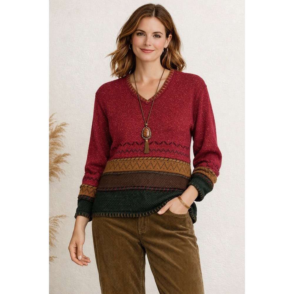 Vintage Christopher & Banks Sweater Hand Embroidered